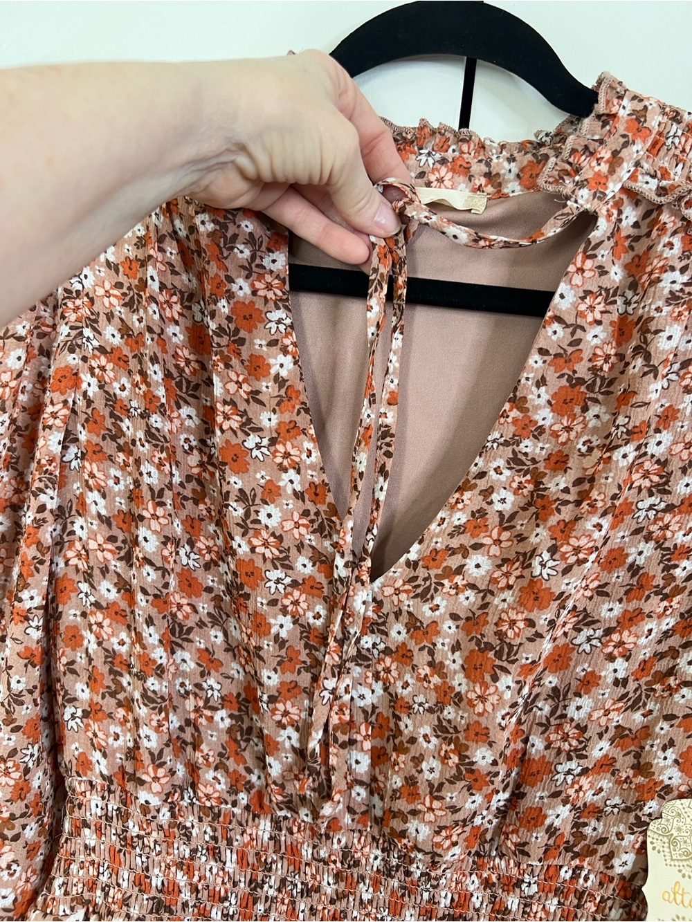ALTR’d STATE Women’s Size S Floral Cottagecore Fairy Mini Dress Long Sleeve - Picture 3 of 10